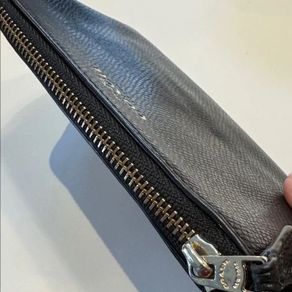 EUC Coach Midnight Black Wristlet with Gold Accents - Picture 5 of 10